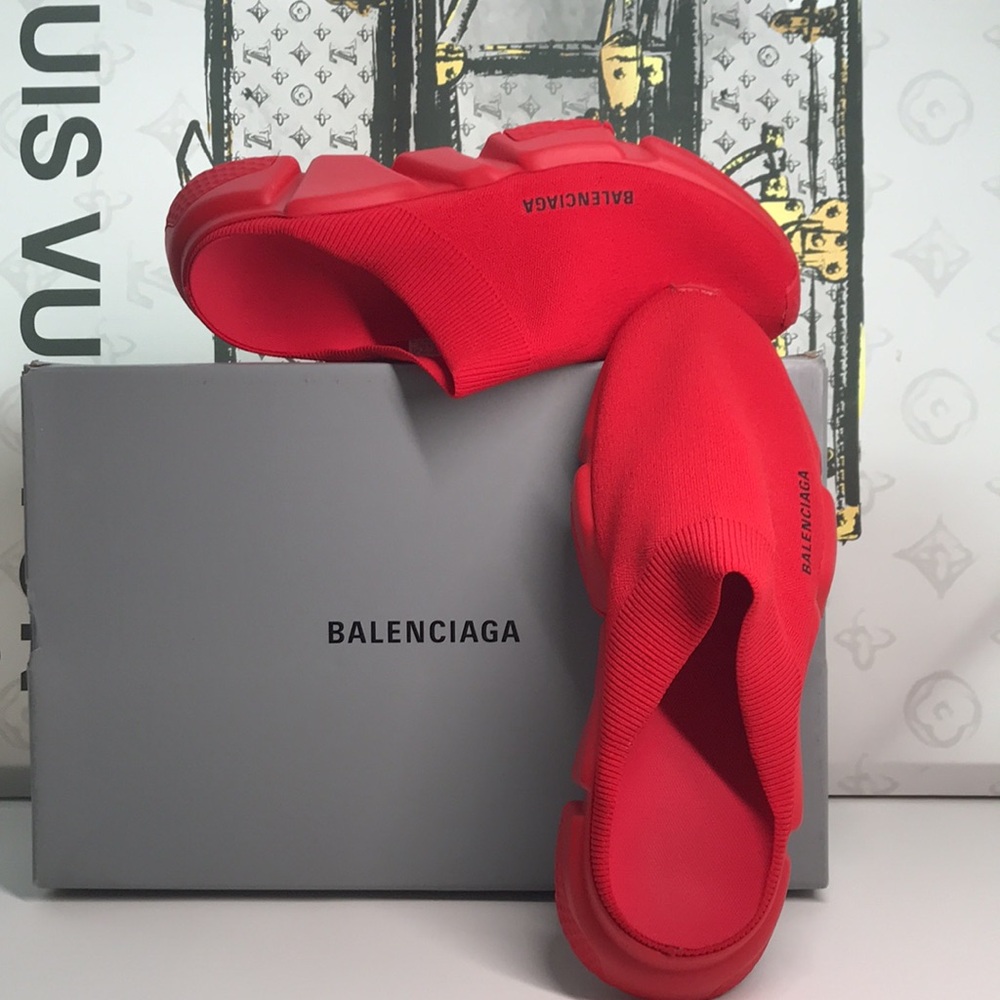 New Authentic bBalenciaga Red Sock Sneakers. size 9 - Picture 9 of 11